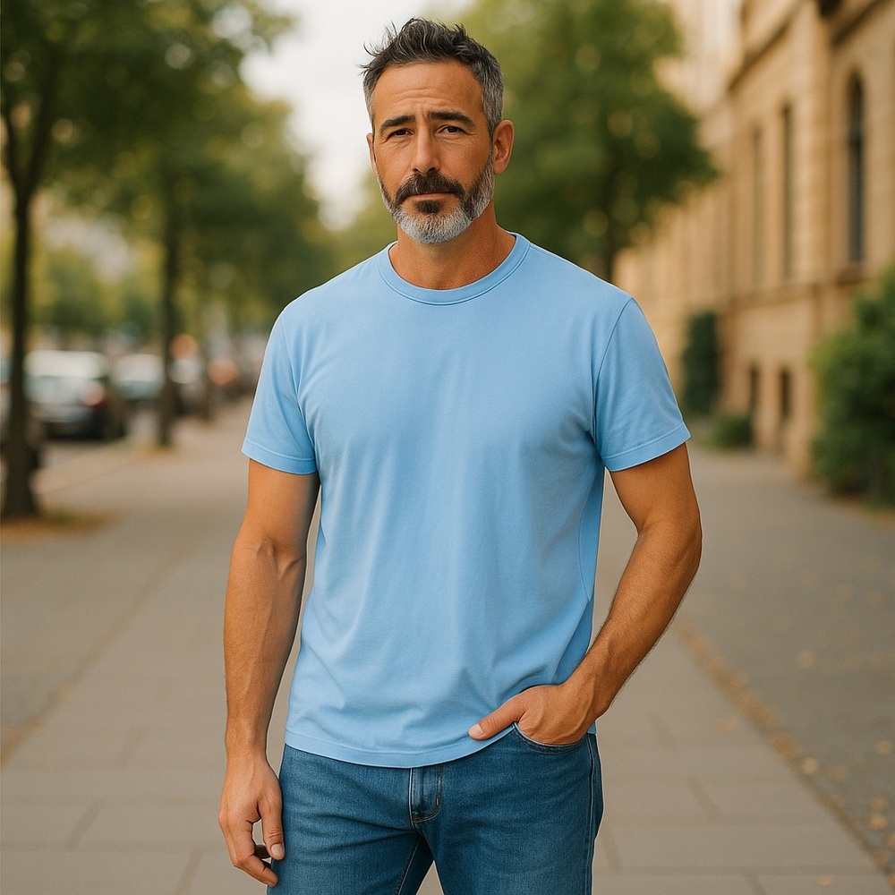 Club Room Men PJ Top Light Blue T-Shirt